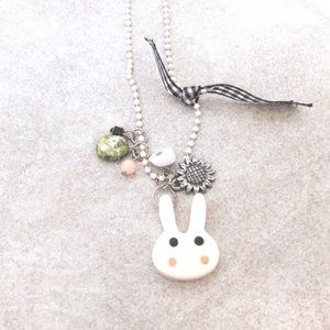 🥕 NEW CUTE Bunny Bow Necklace Rabbit